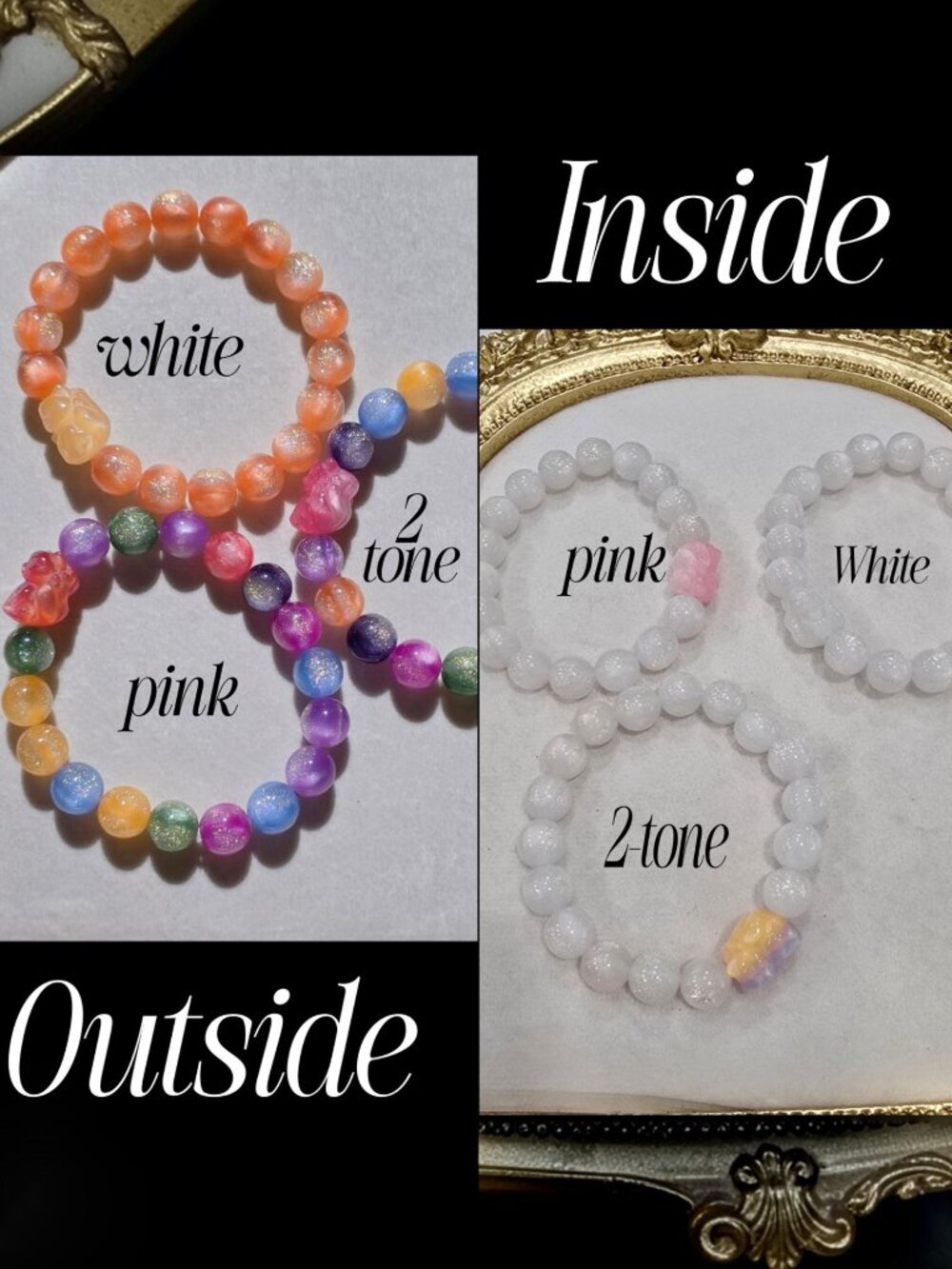 Handmade ✦ UV Reactive Color‑Changing Bracelet ✦ Nine‑Tail Fox Accent 10mm NWT